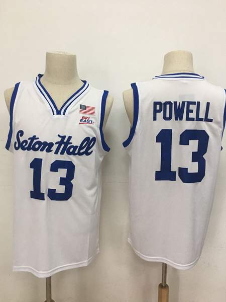Seton Hall Pirates White POWELL #13 NCAA Basketball Jersey