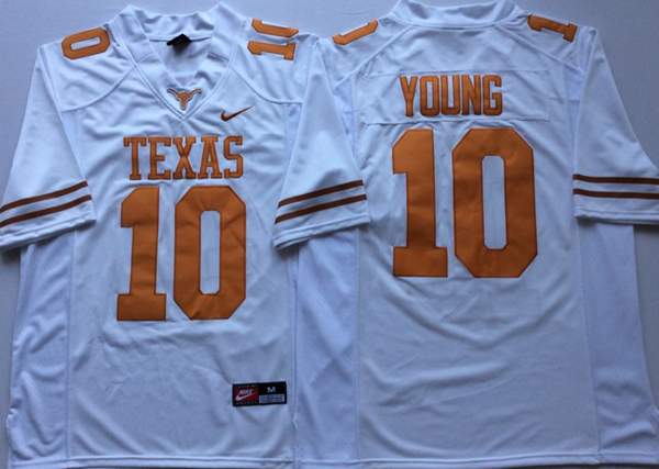 Texas Longhorns White YOUNG #10 NCAA Football Jersey