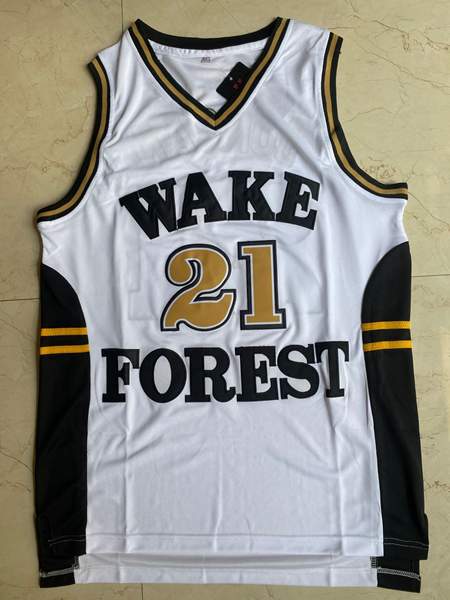 Wake Forest Demon Deacons White DUNCAN #21 NCAA Basketball Jersey