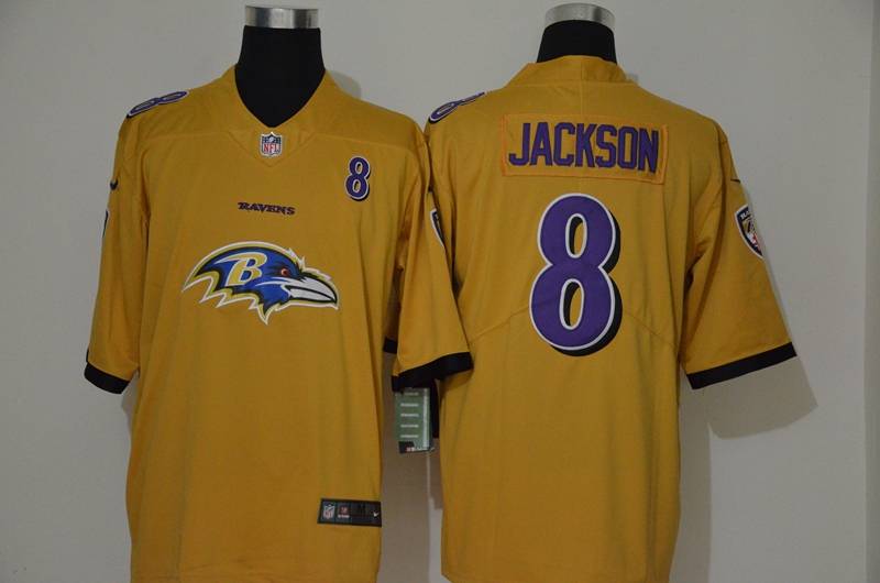 Baltimore Ravens Yellow Fashion NFL Jersey