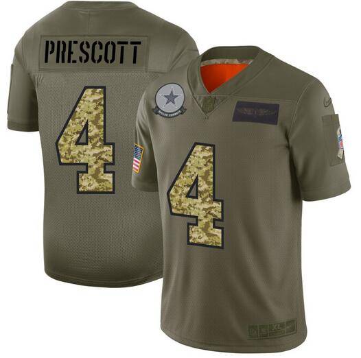 Dallas Cowboys Olive Salute To Service NFL Jersey 04