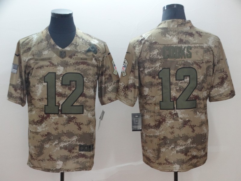 Los Angeles Rams Olive Salute To Service NFL Jersey 05