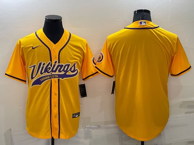 Minnesota Vikings Yellow MLB&NFL Jersey 02