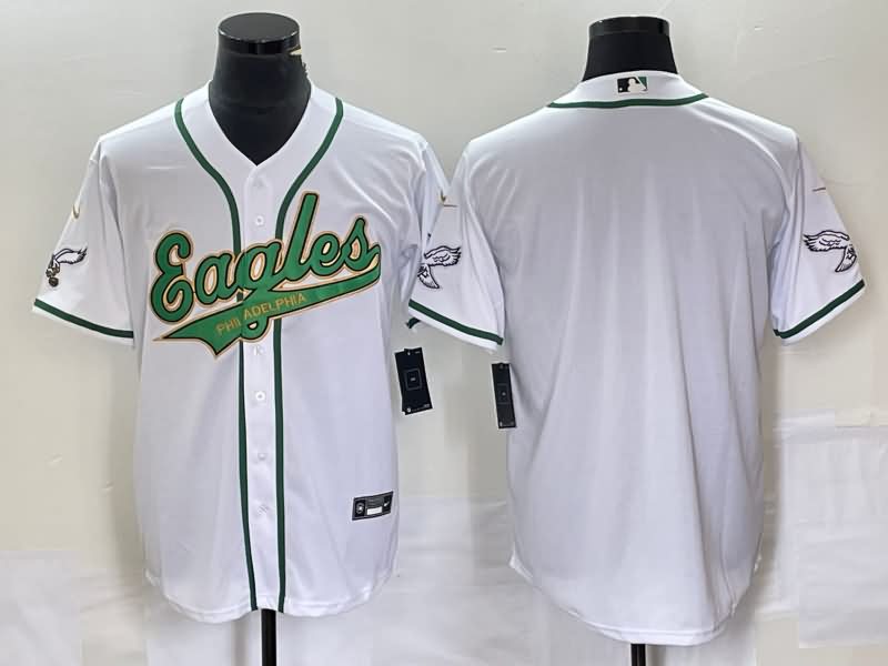 Philadelphia Eagles White MLB&NFL Jersey 03