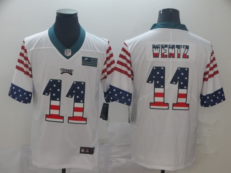 Philadelphia Eagles White USA Flag NFL Jersey