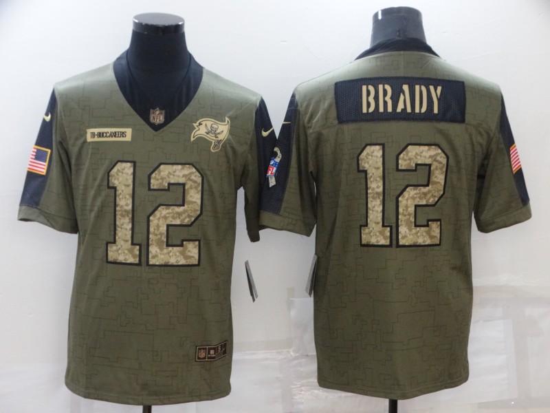 Tampa Bay Buccaneers Olive Salute To Service NFL Jersey 06