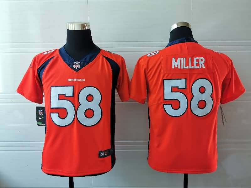 Denver Broncos Kids MILLER #58 Orange NFL Jersey