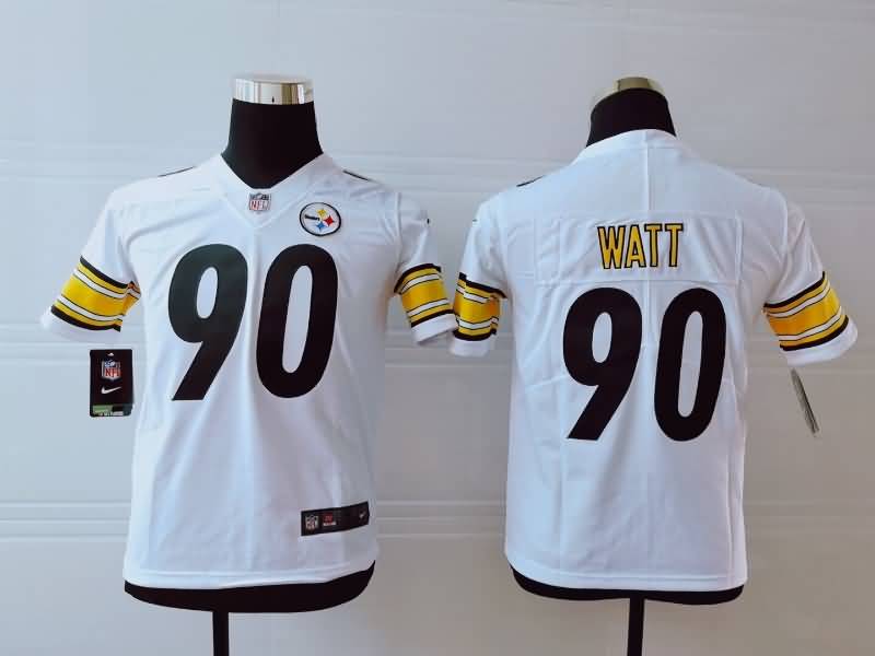 Pittsburgh Steelers Kids WATT #90 White NFL Jersey