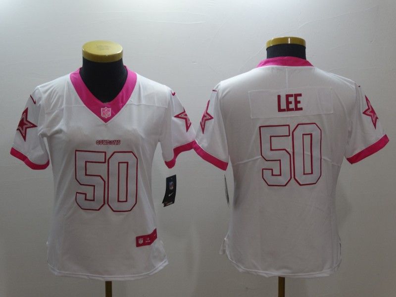 Dallas Cowboys LEE #50 White Fashion Women NFL Jersey