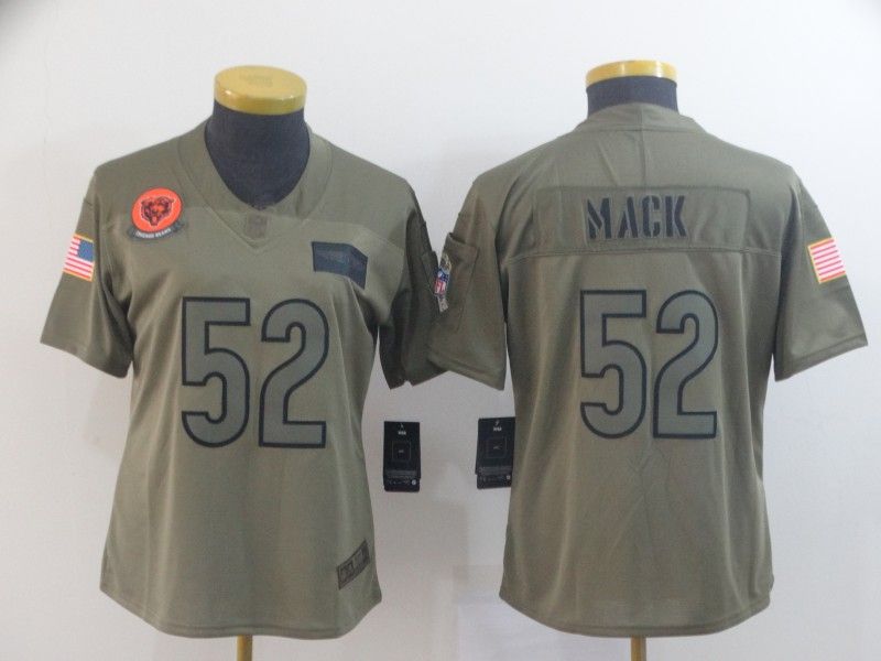 Dallas Cowboys MACK #52 Olive Salute To Service Women NFL Jersey