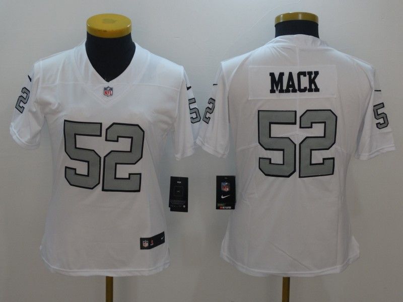 Las Vegas Raiders MACK #52 White Women NFL Jersey 02