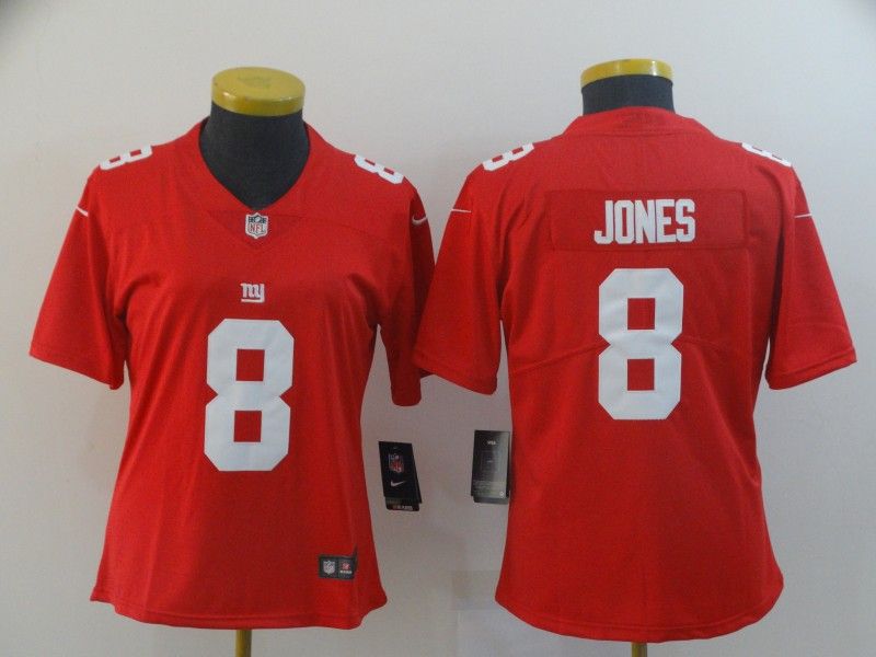 New York Giants JONES #8 Red Women NFL Jersey