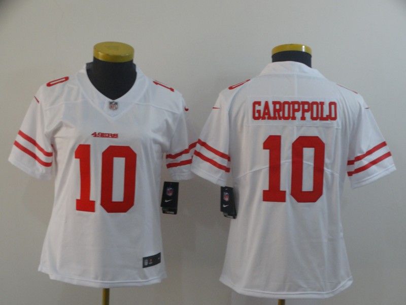 San Francisco 49ers GAROPPOLO #10 White Women NFL Jersey