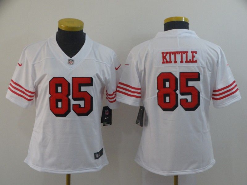 San Francisco 49ers KITTLE #85 White Women NFL Jersey 02
