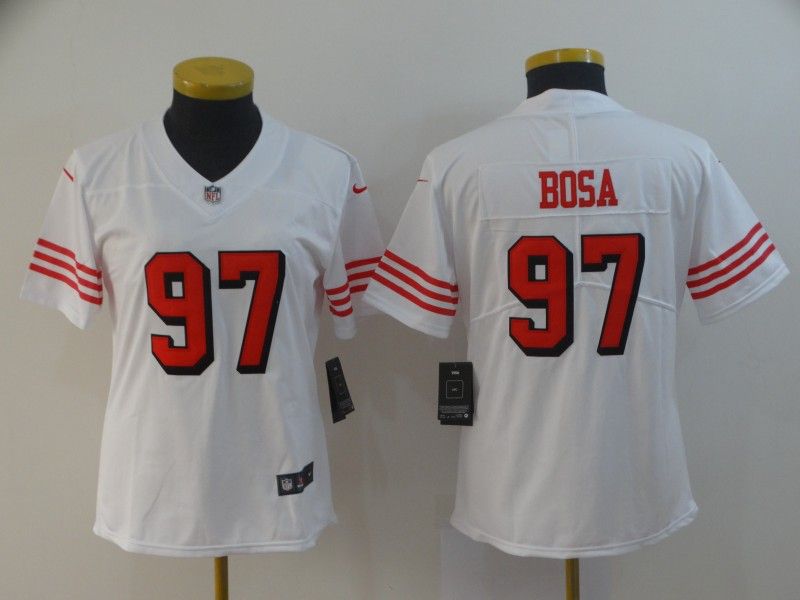 San Francisco 49ers BOSA #97 White Women NFL Jersey 02