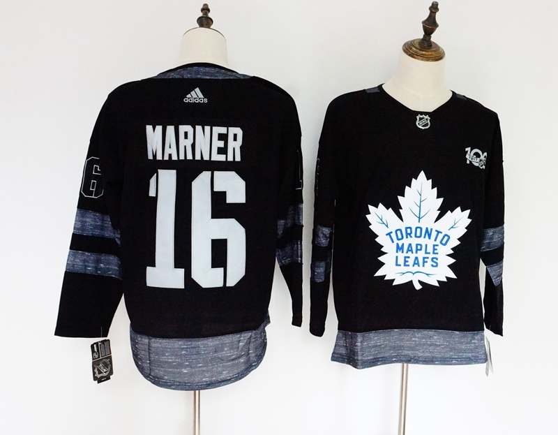 Toronto Maple Leafs Black MARNER #16 100th Anniversary NHL Jersey