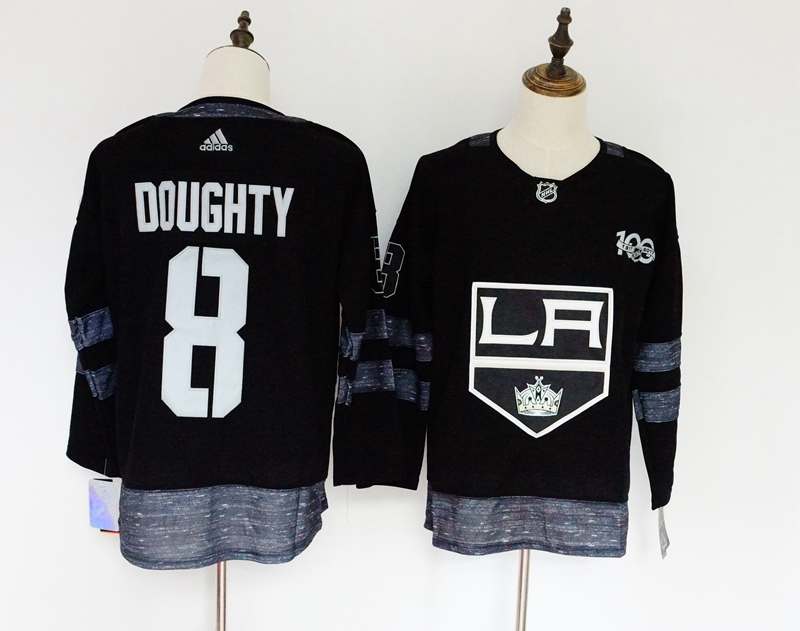 Los Angeles Kings Black DOUGHTY #8 100th Anniversary NHL Jersey