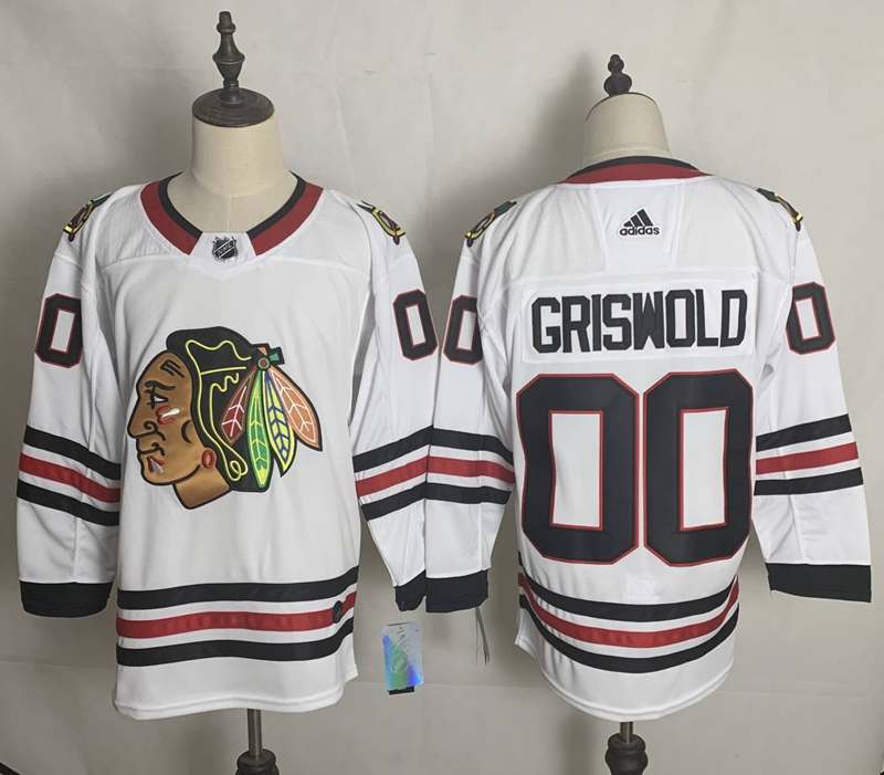 Chicago Blackhawks White GRISWOLD #00 NHL Jersey