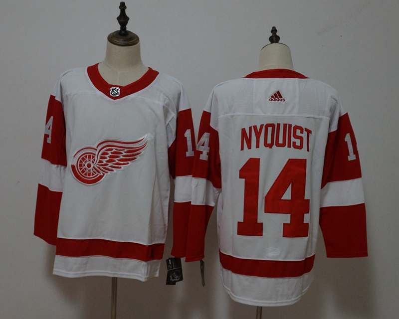 Detroit Red Wings White NYQUIST #14 NHL Jersey