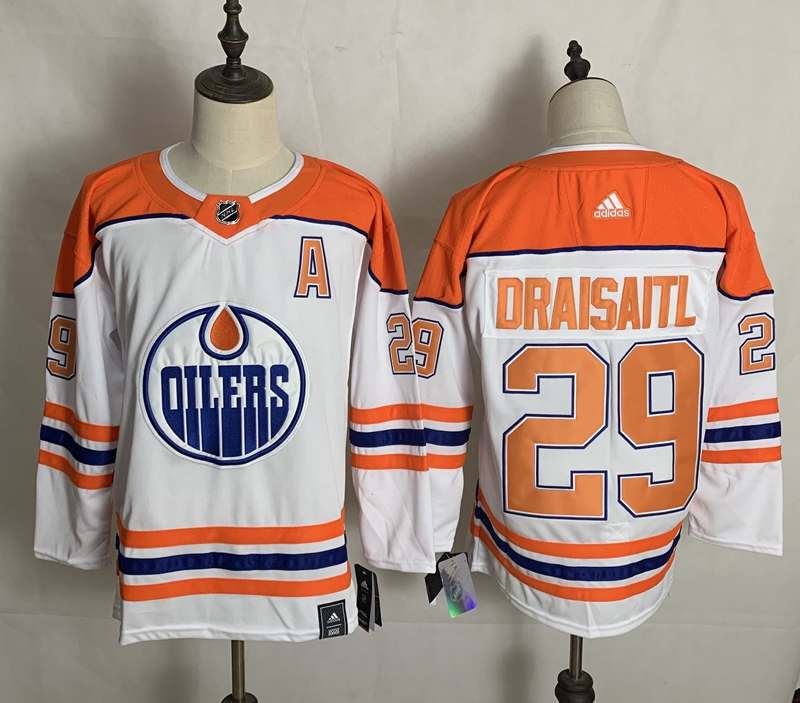 Edmonton Oilers White DRAISAITL #29 NHL Jersey 02