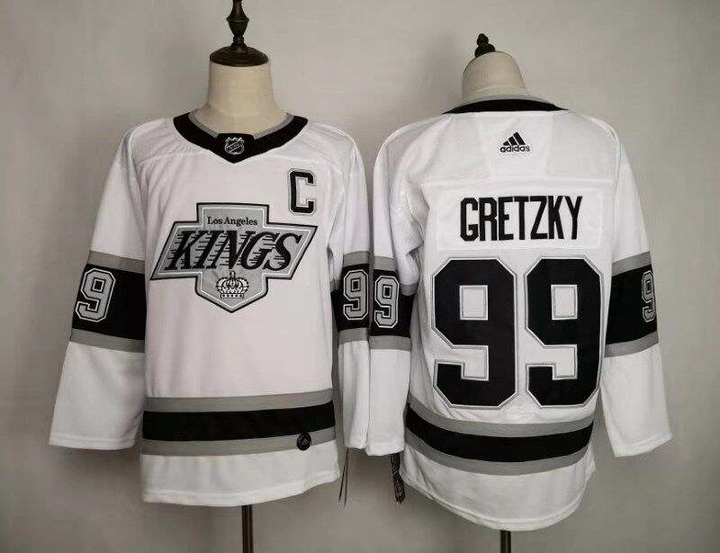 Los Angeles Kings White GRETZKY #99 Classics NHL Jersey