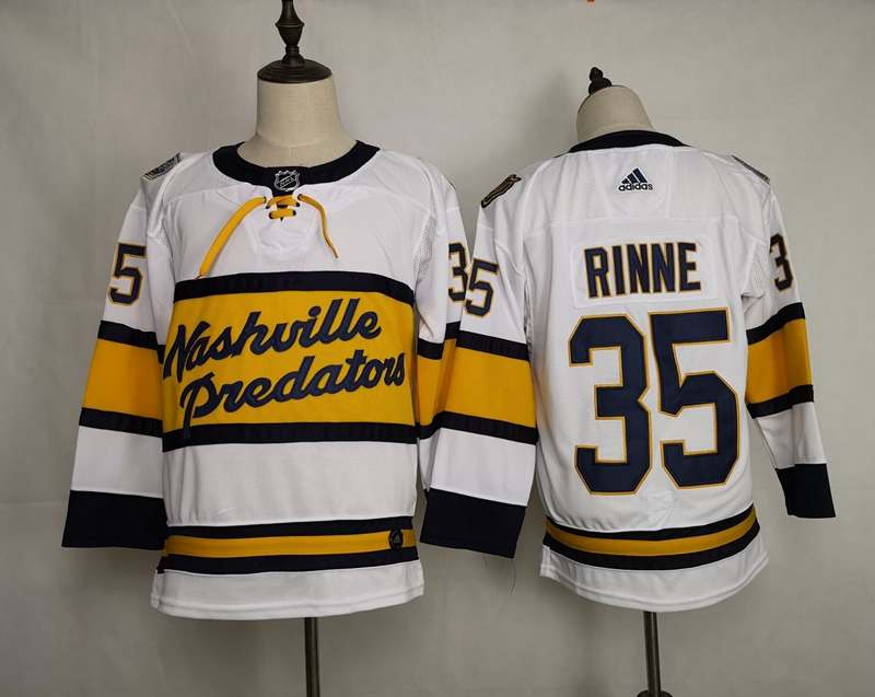 Nashville Predators White RINNE #35 NHL Jersey 02