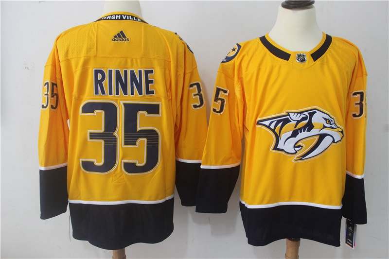 Nashville Predators Yellow RINNE #35 NHL Jersey