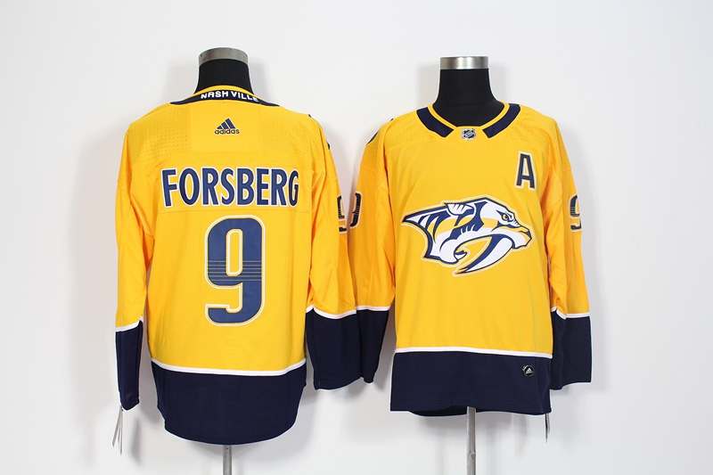 Nashville Predators Yellow FORSBERG #9 NHL Jersey