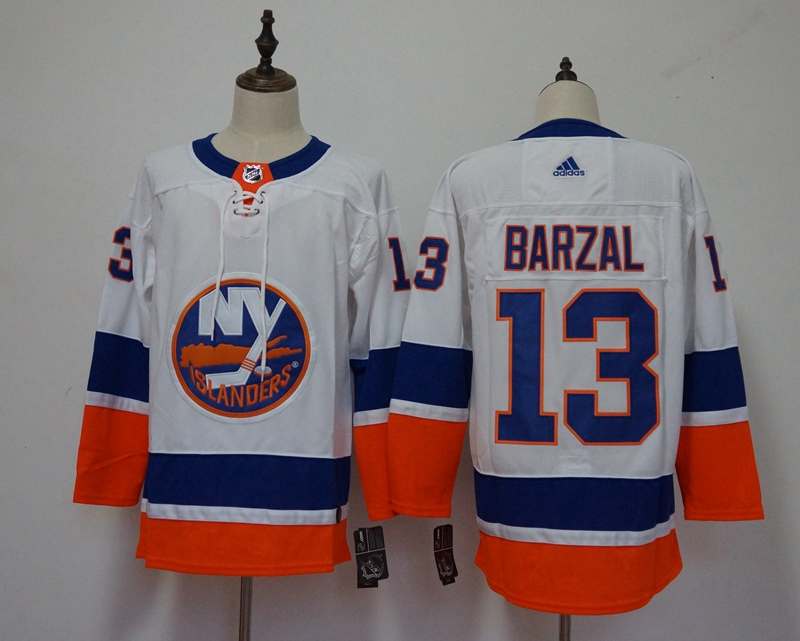New York Islanders White BARZAL #13 NHL Jersey