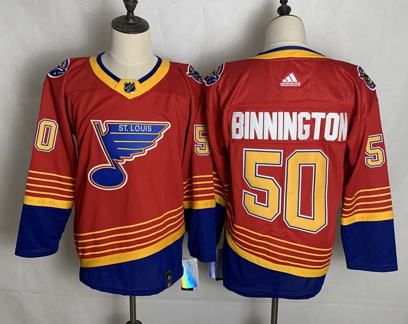 St Louis Blues Red BINNINGTON #50 Classics NHL Jersey