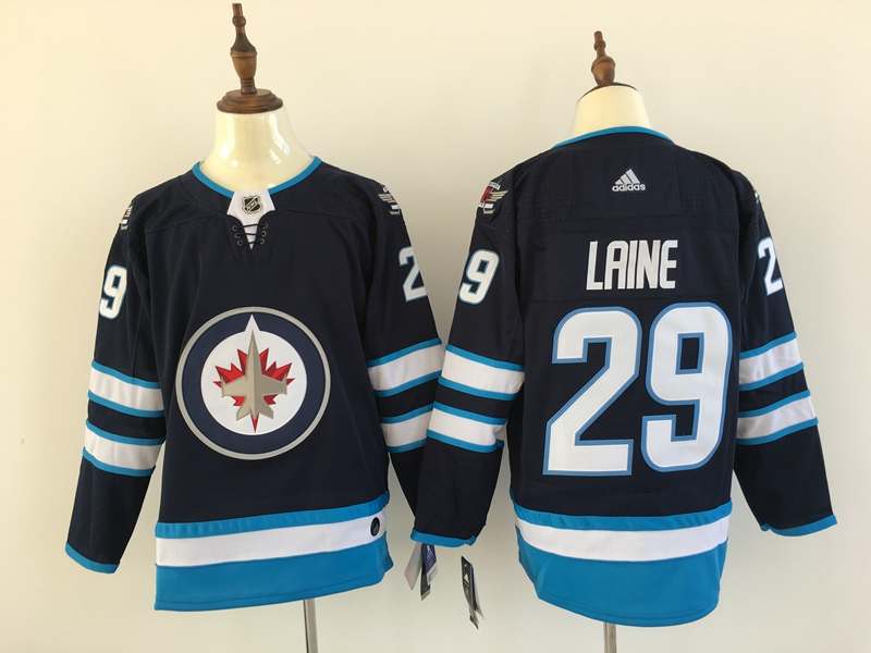 Winnipeg Jets Dark Blue LAINE #29 NHL Jersey