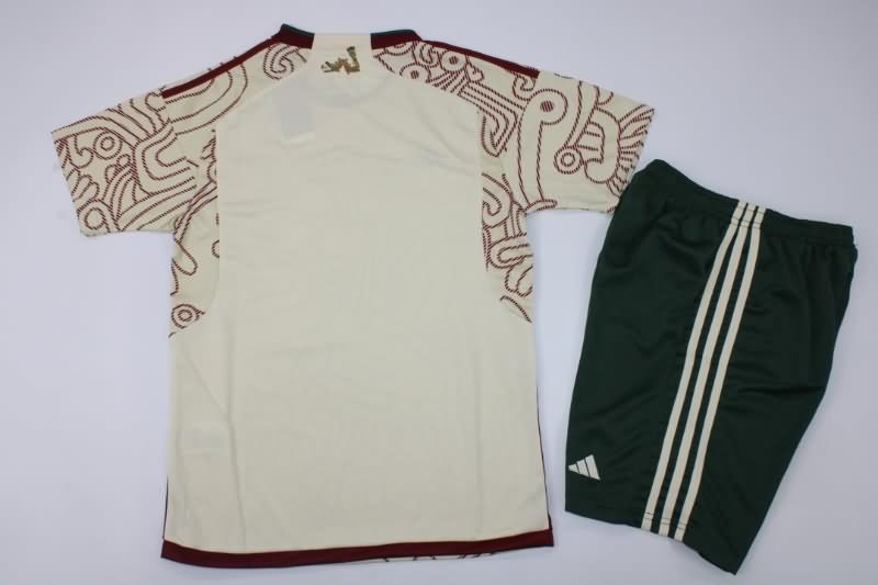 Mexico 2022 Kids Away Soccer Jersey And Shorts