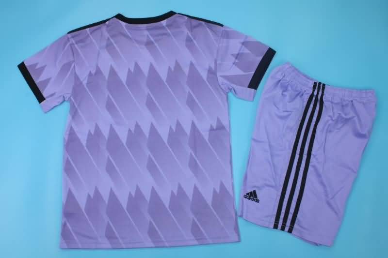 Real Madrid 22/23 Kids Purple Soccer Jersey And Shorts