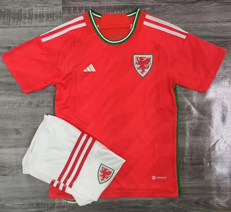 Wales 2022 Kids Home Soccer Jersey And Shorts