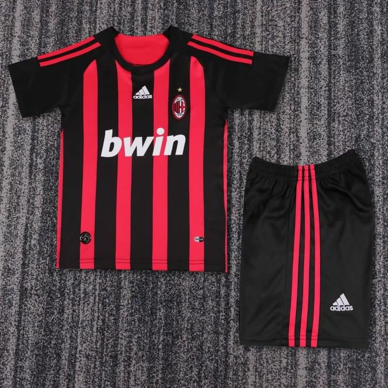 AC Milan 2008/09 Kids Home Soccer Jersey And Shorts