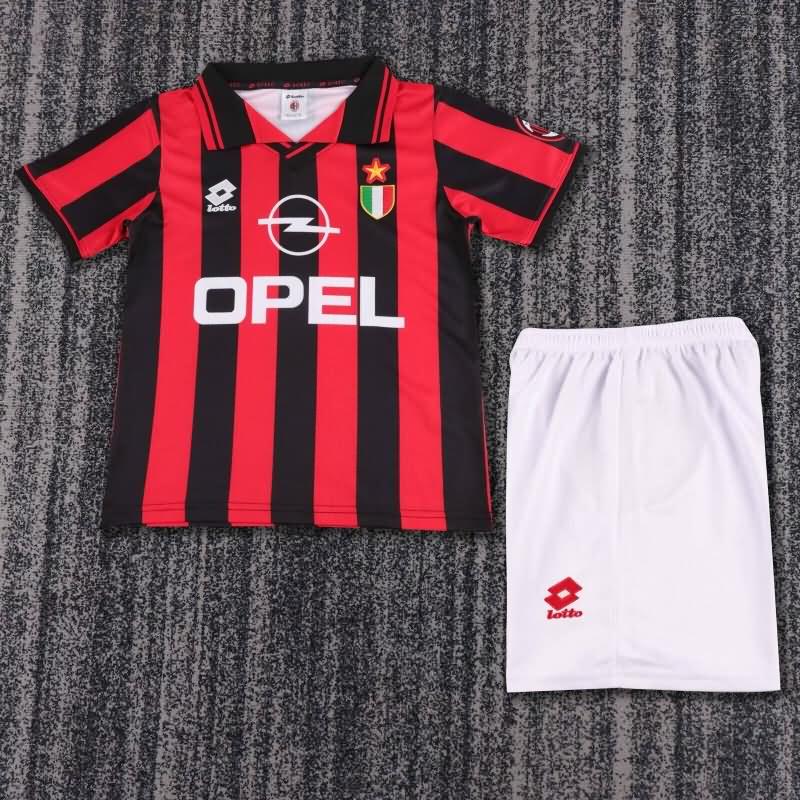 AC Milan 1996/97 Kids Home Soccer Jersey And Shorts