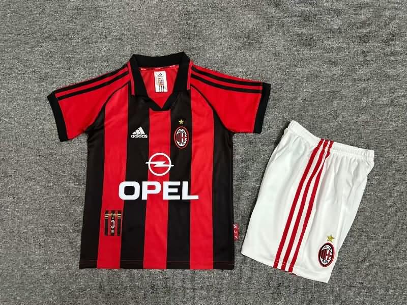 AC Milan 1998/00 Kids Home Soccer Jersey And Shorts