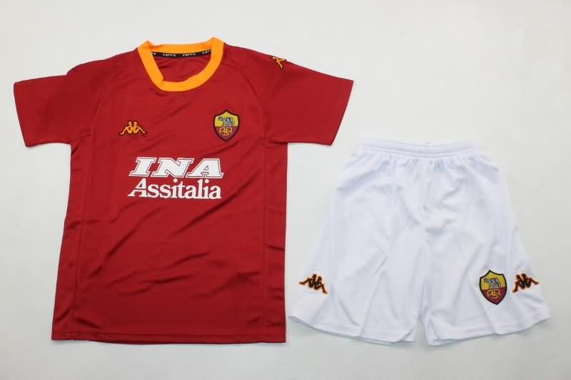 AS Roma 2000/01 Kids Home Soccer Jersey And Shorts