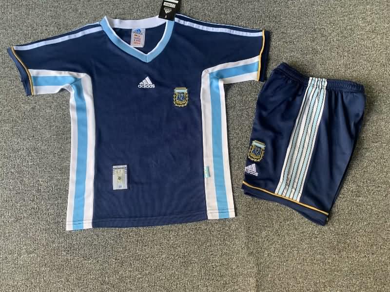 Argentina 1998 Kids Away Soccer Jersey And Shorts