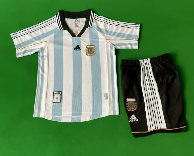 Argentina 1998 Kids Home Soccer Jersey And Shorts