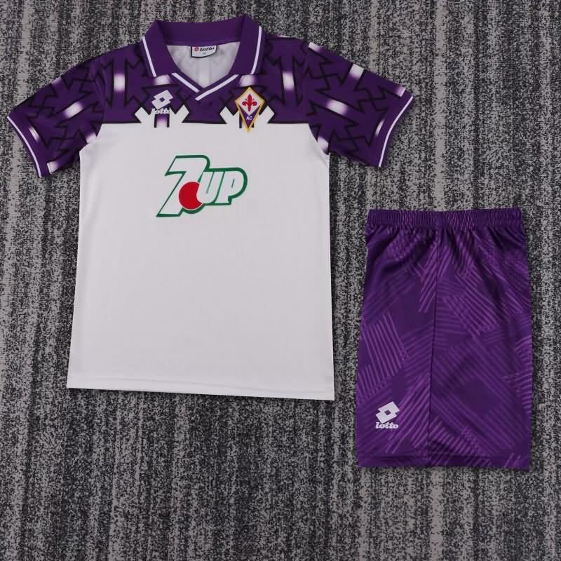 Fiorentina 1992/93 Kids Away Soccer Jersey And Shorts