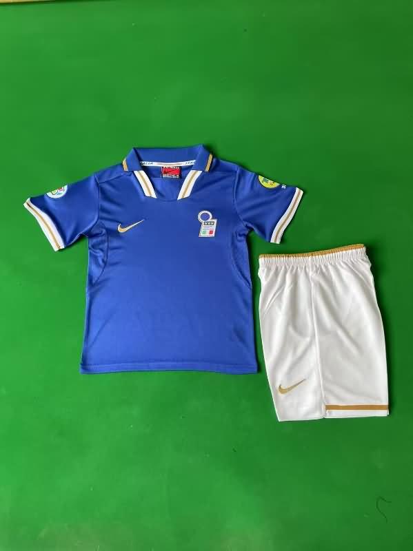 Italy 1996 Kids Home Soccer Jersey And Shorts