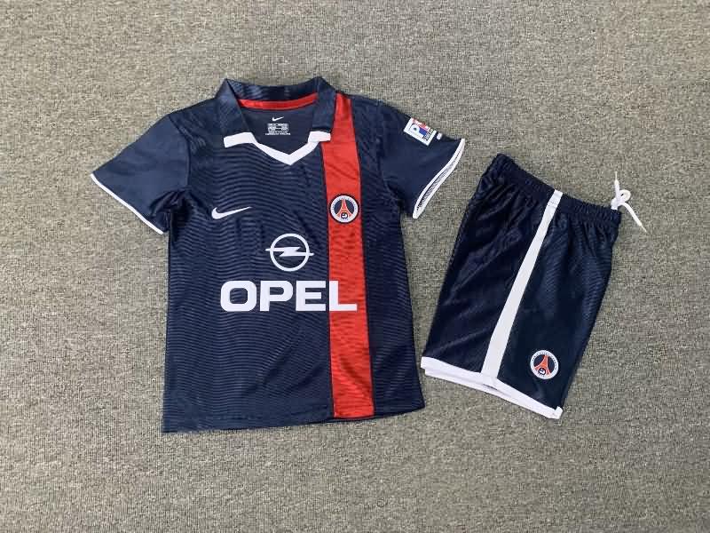 Paris St Germain 2001/02 Kids Home Soccer Jersey And Shorts