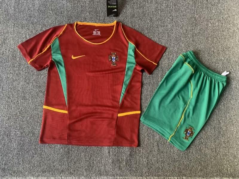 Portugal 2002 Kids Home Soccer Jersey And Shorts