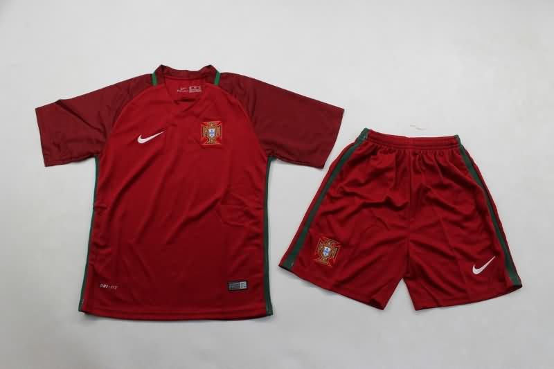 Portugal 2016 Kids Home Soccer Jersey And Shorts