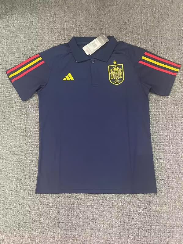 AAA(Thailand) Spain 23/24 Dark Blue Polo Soccer T-Shirt