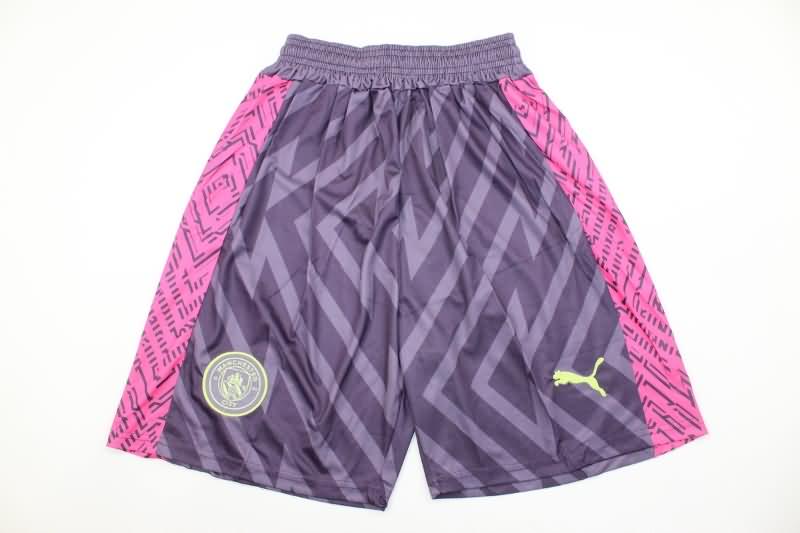 AAA(Thailand) Manchester City 23/24 Goalkeeper Purples Soccer Shorts