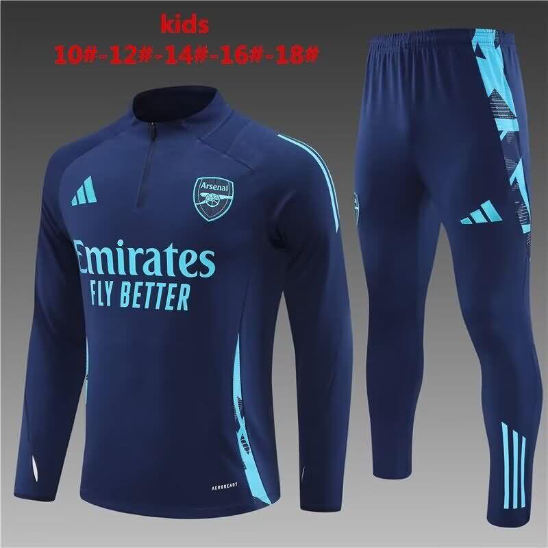 Arsenal 23/24 Kids Dark Blue Soccer Tracksuit