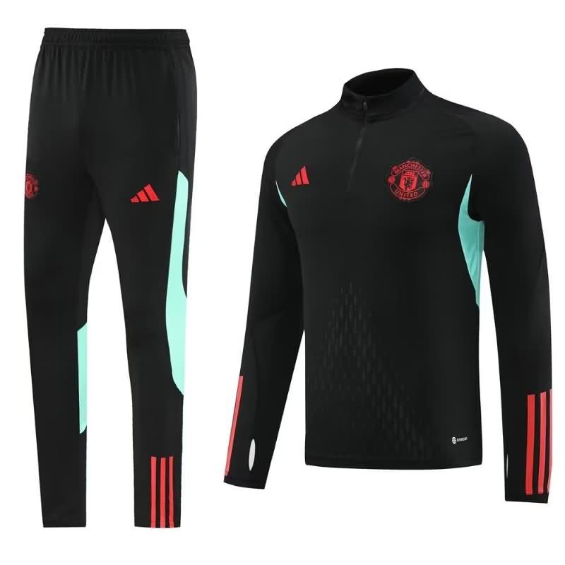 AAA(Thailand) Manchester United 23/24 Black Soccer Tracksuit 03