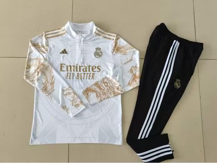 AAA(Thailand) Real Madrid 23/24 White Soccer Tracksuit 07